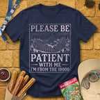 From The 1900s [Woodcut] T-Shirt for Theme Park Fans (Navy)