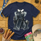 Ghost Hostess Dress [Artsy] T-Shirt for Theme Park Fans (Navy)