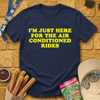 Here For AC Rides [RetroBold] T-Shirt for Theme Park Fans (Navy)