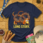 Long Story Dog [Comic] T-Shirt for Theme Park Fans (Navy)