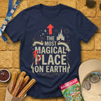 Most Magical Face [Bold] T-Shirt for Theme Park Fans (Navy)