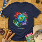 My Kind Of World [ArtBurst] T-Shirt for Theme Park Fans (Navy)