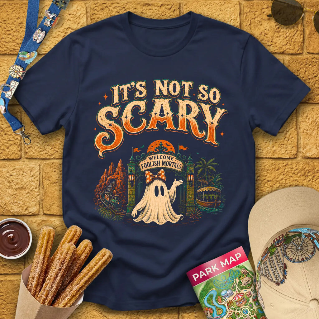 Not So Scary [MidCen] T-Shirt for Theme Park Fans (Navy)