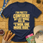 One More Ride [Bold] T-Shirt for Theme Park Fans (Navy)