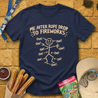 OW! Me After... [Sketch] T-Shirt for Theme Park Fans (Navy)