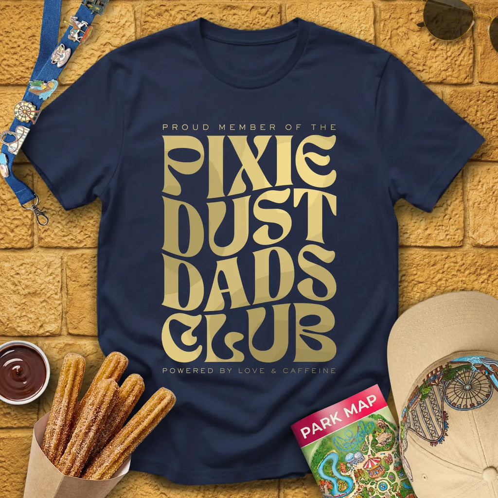 Pixie Dust Dads [Bold] T-Shirt for Theme Park Fans (Navy)