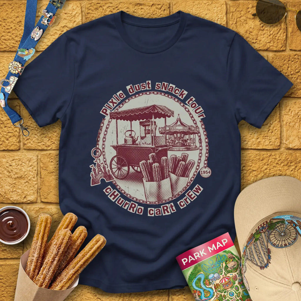 Pixie Dust Snack Tour [Grunge] T-Shirt for Theme Park Fans (Navy)
