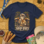 Skip-Purr Cat [Chalky] T-Shirt for Theme Park Fans (Navy)