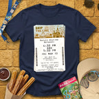 Skip The Line Ticket [Retro] T-Shirt for Theme Park Fans (Navy)