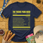 Theme Park Nerd Facts [Nutrition] T-Shirt for Theme Park Fans (Navy)