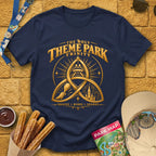 Theme Park Trinity [Golden] T-Shirt for Theme Park Fans (Navy)
