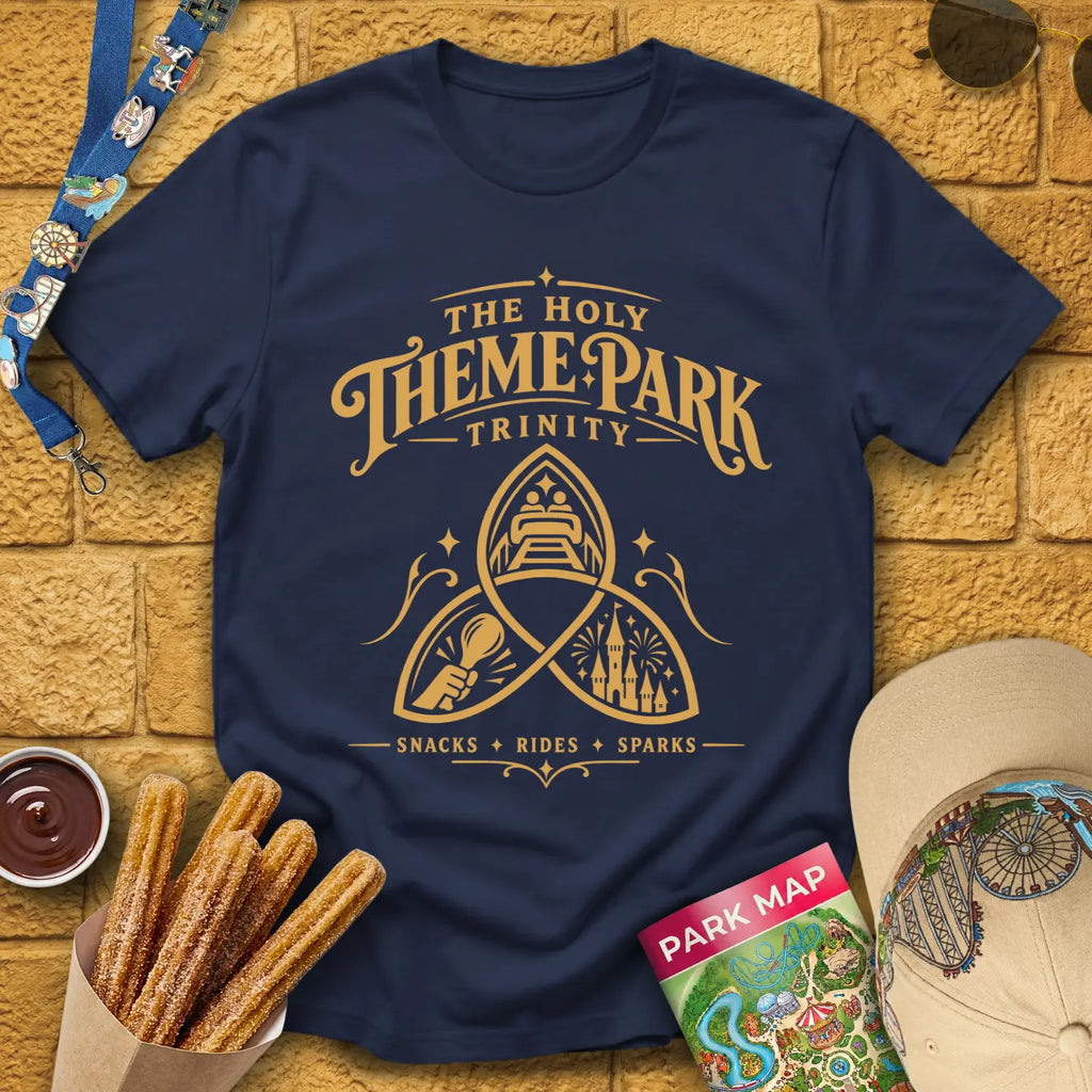 Theme Park Trinity [Victorian] T-Shirt for Theme Park Fans (Navy)