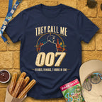 They Call Me 007 [Retro] T-Shirt for Theme Park Fans (Navy)