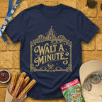 Walt A Minute... [Victorian] T-Shirt for Theme Park Fans (Navy)