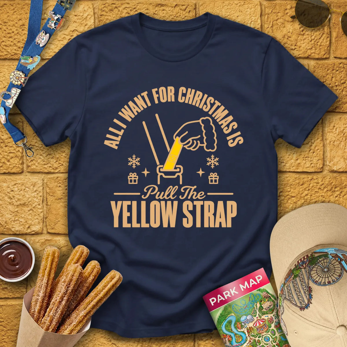 Yellow Strap Christmas [Emblem] T-Shirt