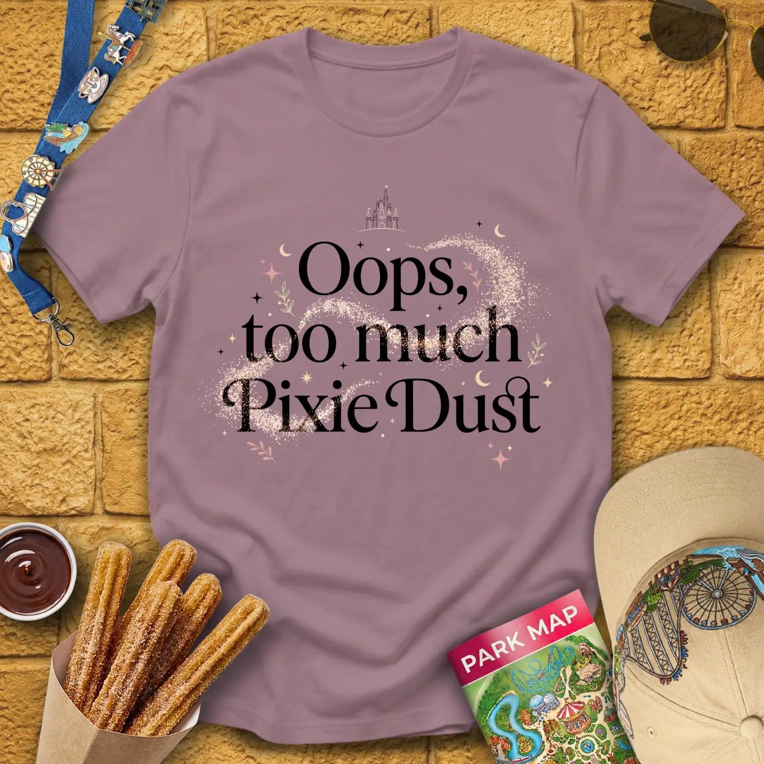 Too Much Pixie Dust [Sleek] T-Shirt for Theme Park Fans (Paragon)