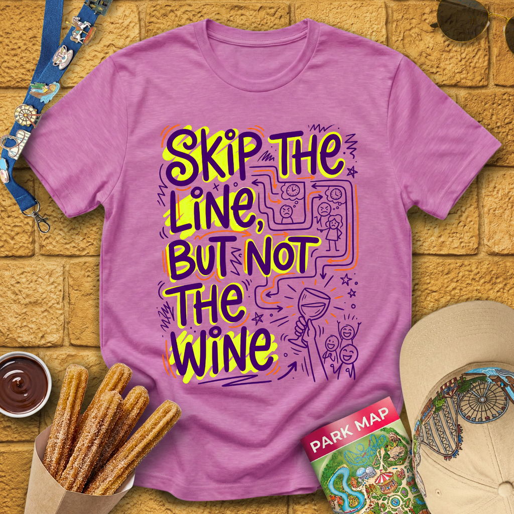 Skip Line, Not Wine 2 [Doodle] T-Shirt