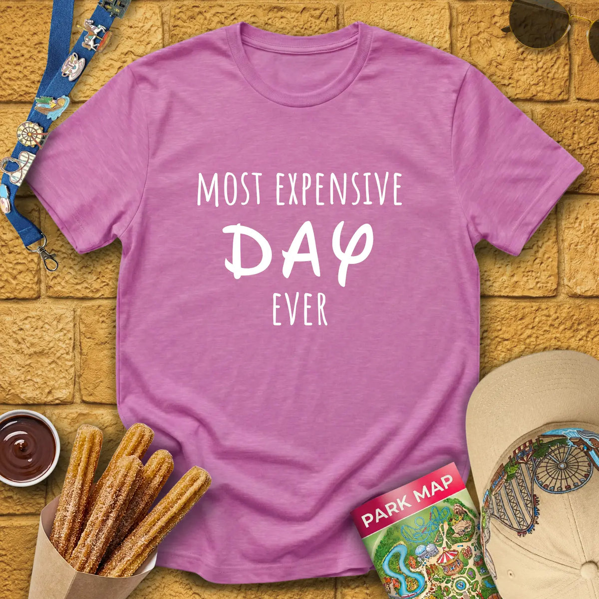 Most Expensive Day [Loose] T-Shirt for Theme Park Fans (Heather Radiant Orchid)