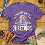 Before First Ride [MidCen] T-Shirt for Theme Park Fans (Heather Purple)
