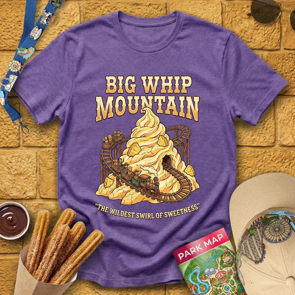 Big Whip Mountain [Western] T-Shirt for Theme Park Fans (Heather Purple)