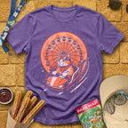 Cat Coaster [JapRetro] T-Shirt for Theme Park Fans (Heather Purple)