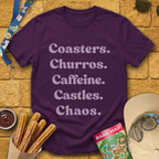 Coasters. Churros. Caffeine. [70s] T-Shirt