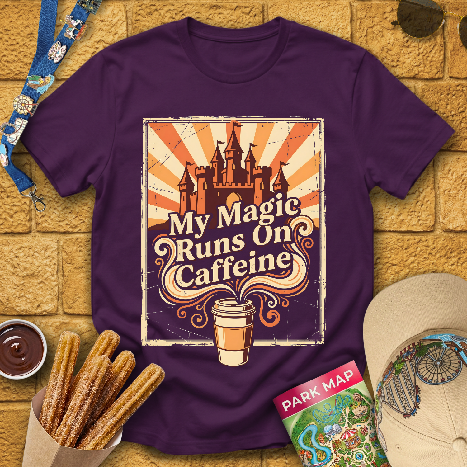 Magic Runs on Caffeine [70s] T-Shirt