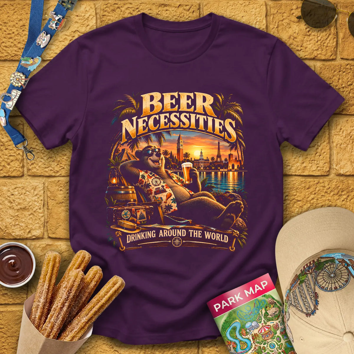 Beer Necessities [Cinematic] T-Shirt for Theme Park Fans (Purple)