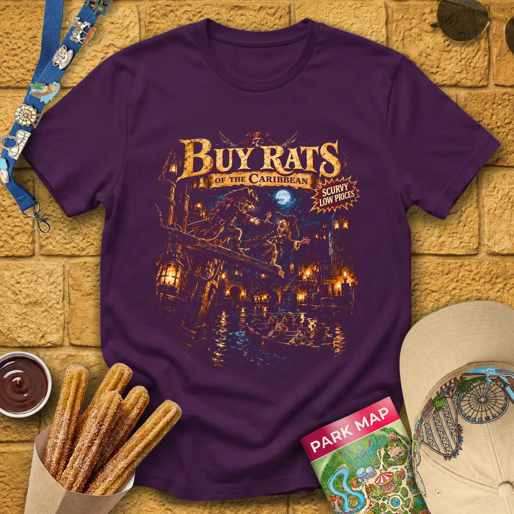 Buy Rats Caribbean [Cinematic2] T-Shirt for Theme Park Fans (Purple)