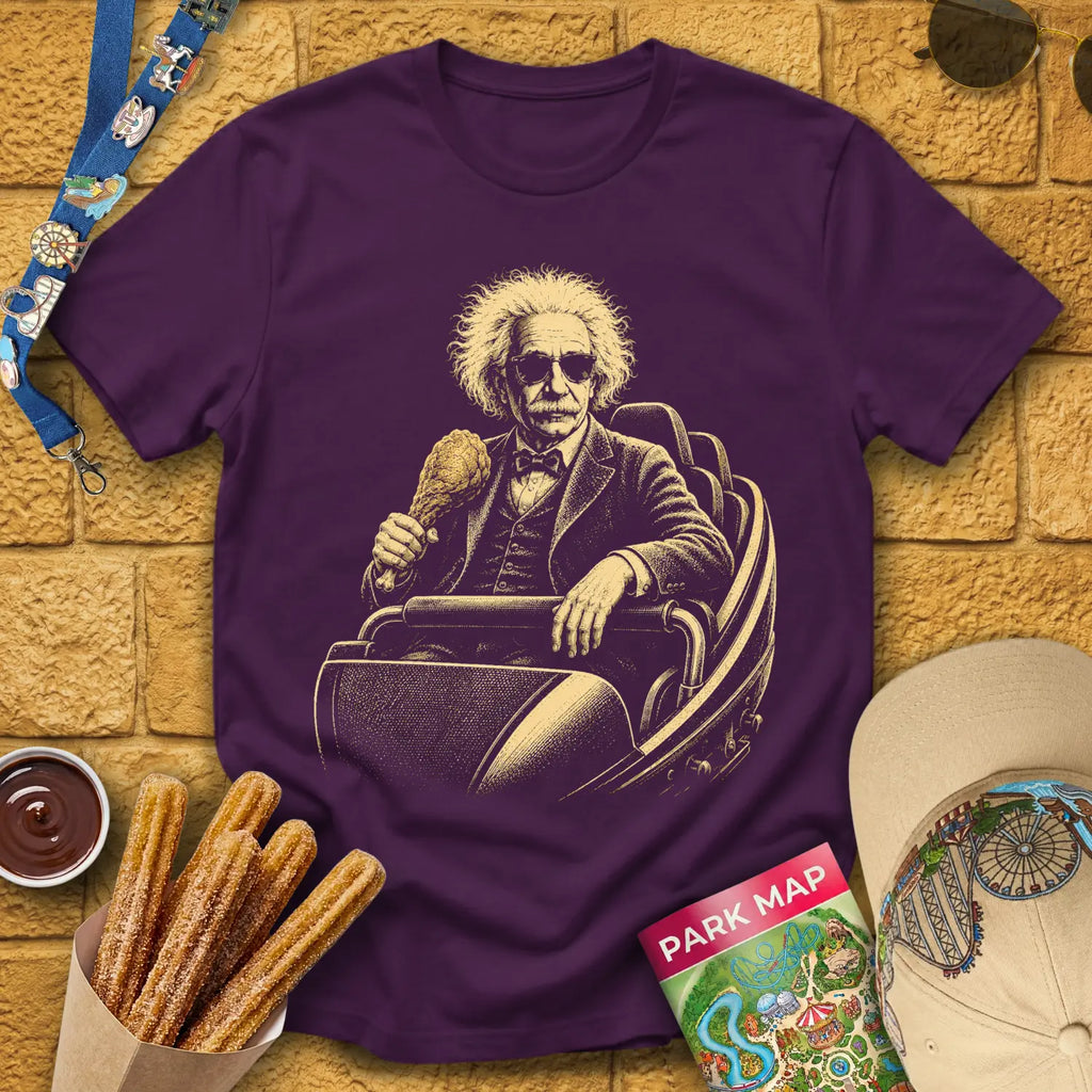 Casual Coaster [Engraved] T-Shirt for Theme Park Fans (Purple)