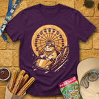 Cat Coaster [JapRetro] T-Shirt for Theme Park Fans (Purple)