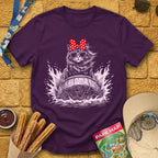 Log Flume Cat [PopInk] T-Shirt for Theme Park Fans (Purple)