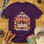 Mistaken For Adult [Boho] T-Shirt for Theme Park Fans (Purple)