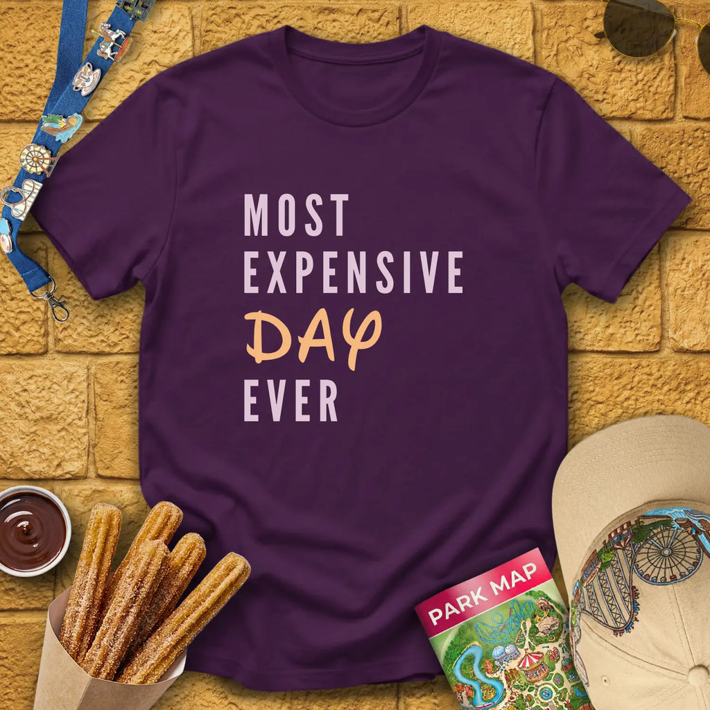Most Expensive Day [Simple] T-Shirt for Theme Park Fans (Purple)