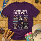 Park Pain Scale [Comic] T-Shirt for Theme Park Fans (Purple)