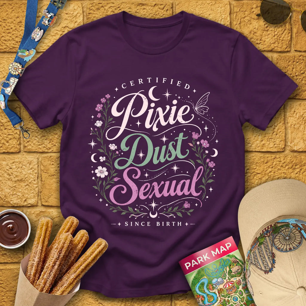 Pixie Dust S... [Artsy] T-Shirt for Theme Park Fans (Purple)