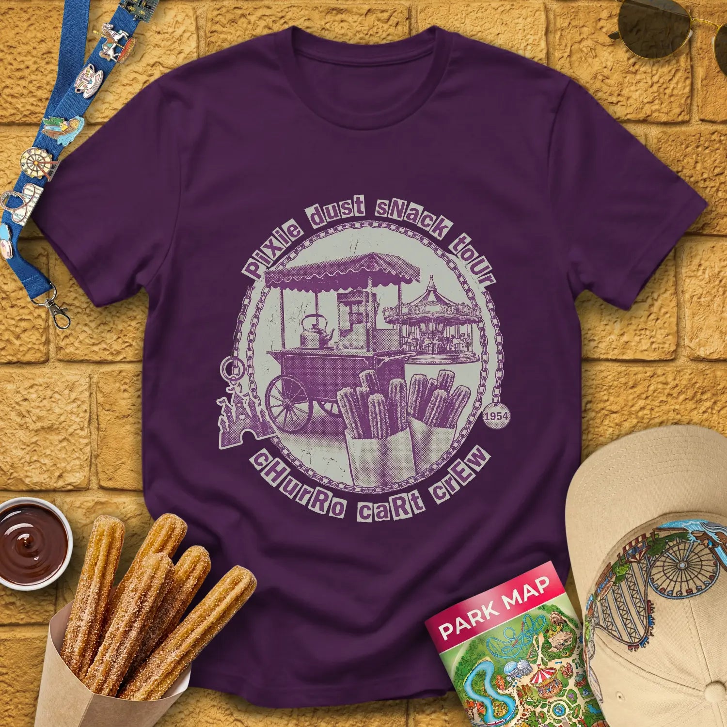 Pixie Dust Snack Tour [Grunge] T-Shirt for Theme Park Fans (Purple)