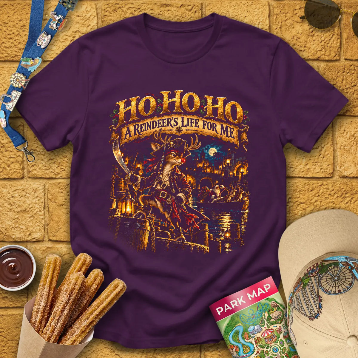 Reindeer's Life [Cinematic] T-Shirt for Theme Park Fans (Purple)