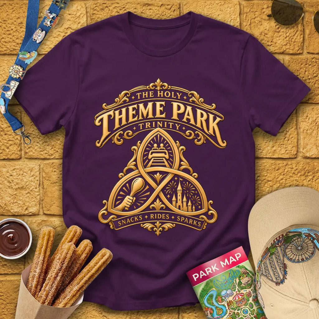 Theme Park Trinity [Elite] T-Shirt for Theme Park Fans (Purple)