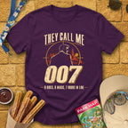 They Call Me 007 [Retro] T-Shirt for Theme Park Fans (Purple)