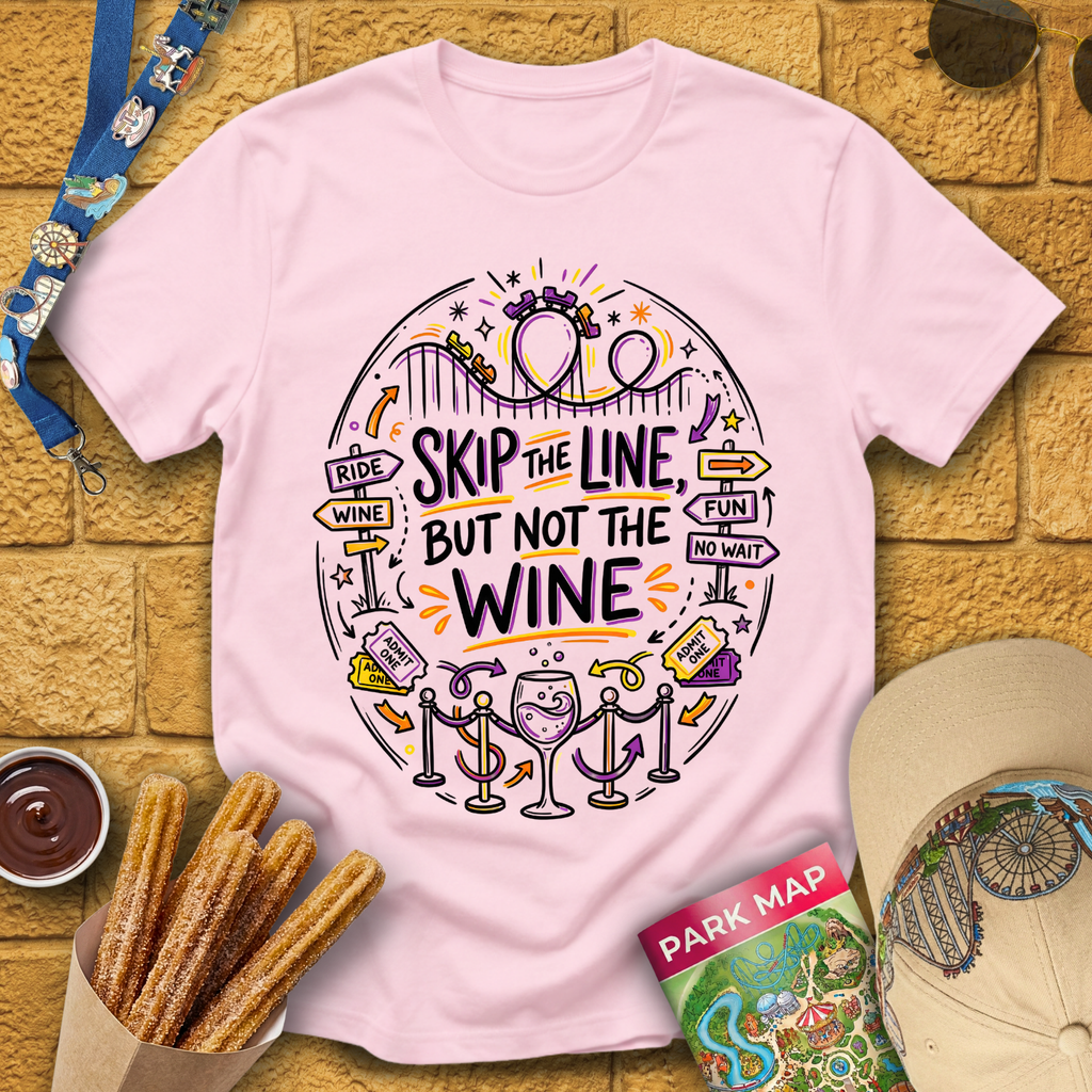 Skip Line, Not Wine 1 [Doodle] T-Shirt