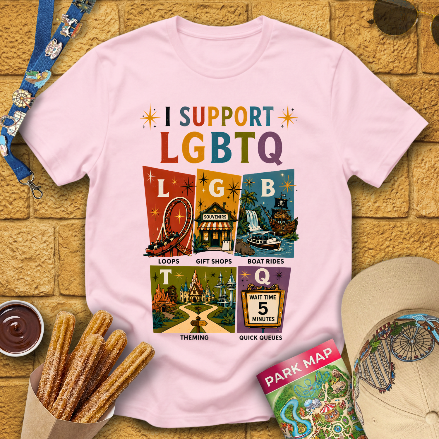 I Support LGBTQ [Americana] T-Shirt