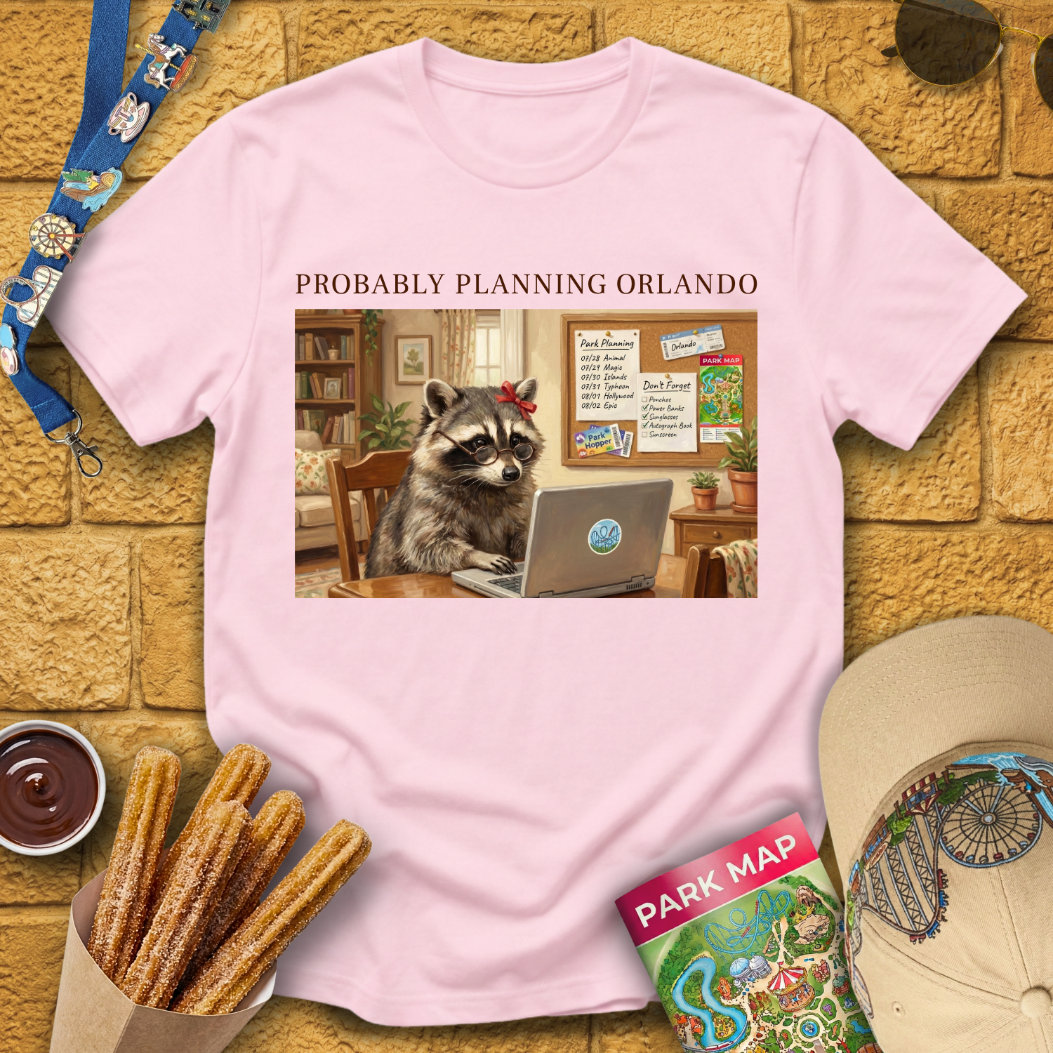 Raccoon Planning Orlando [OilArt] T-Shirt