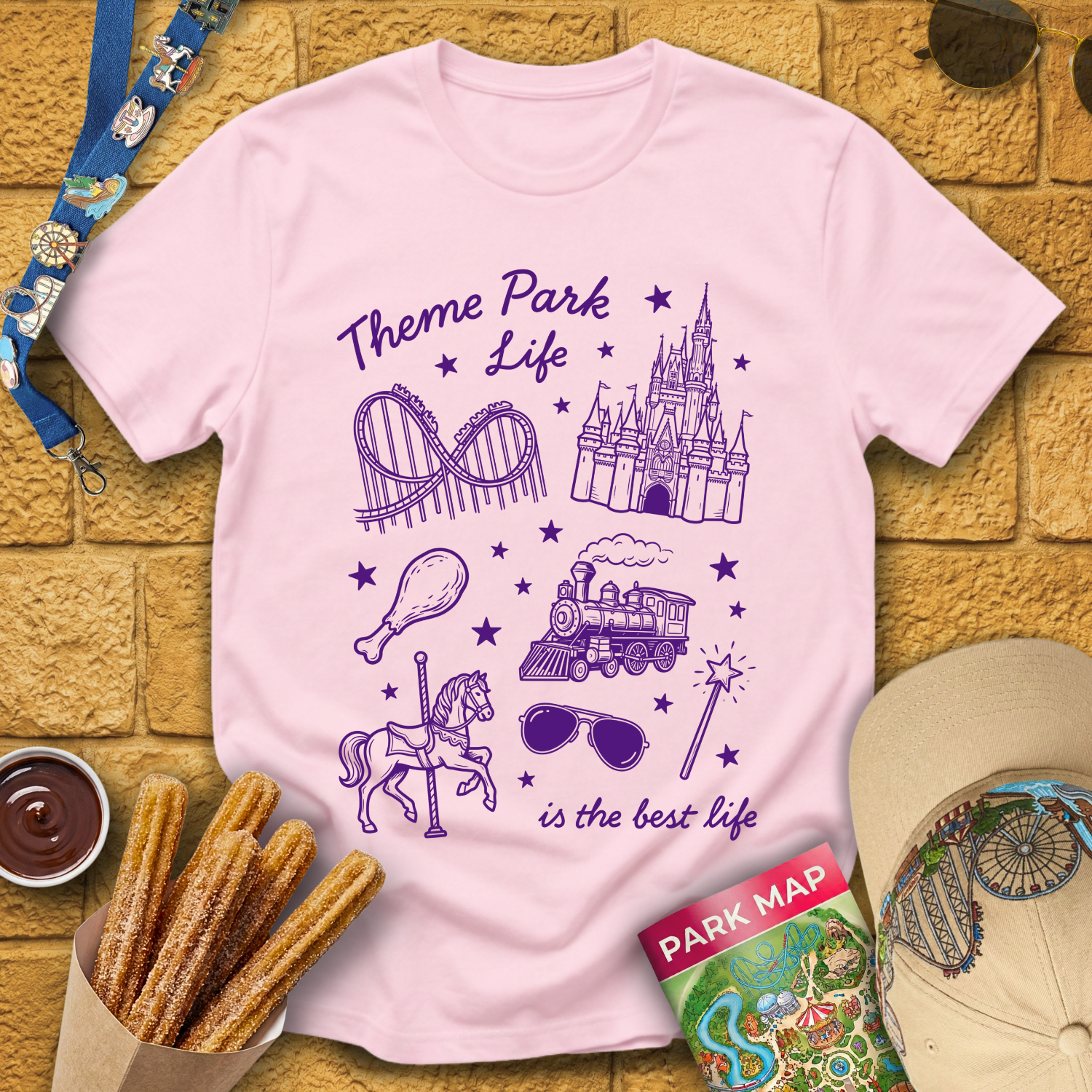 Theme Park Life [LineArt] T-Shirt