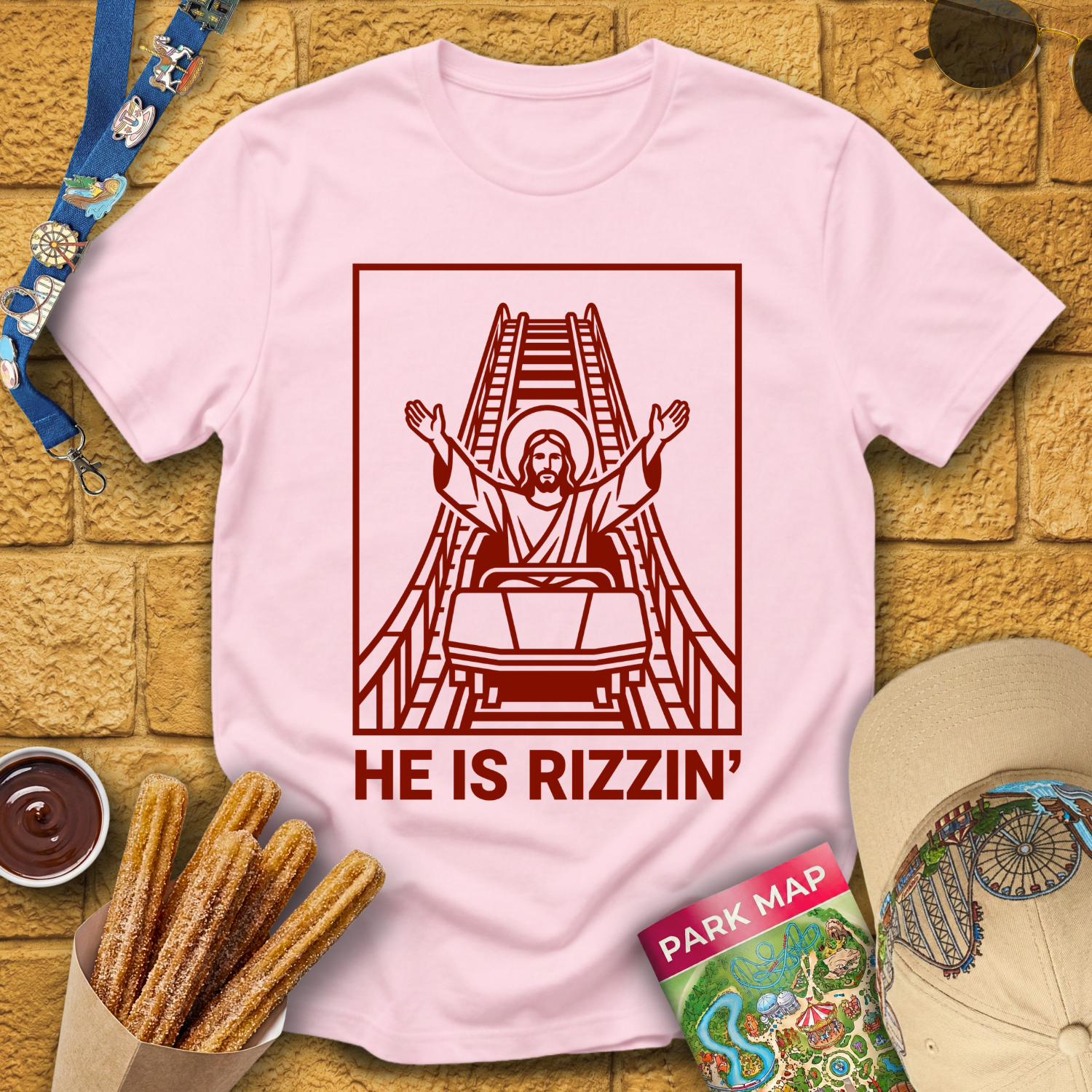 He Is Rizzin' [LineArt] T-Shirt