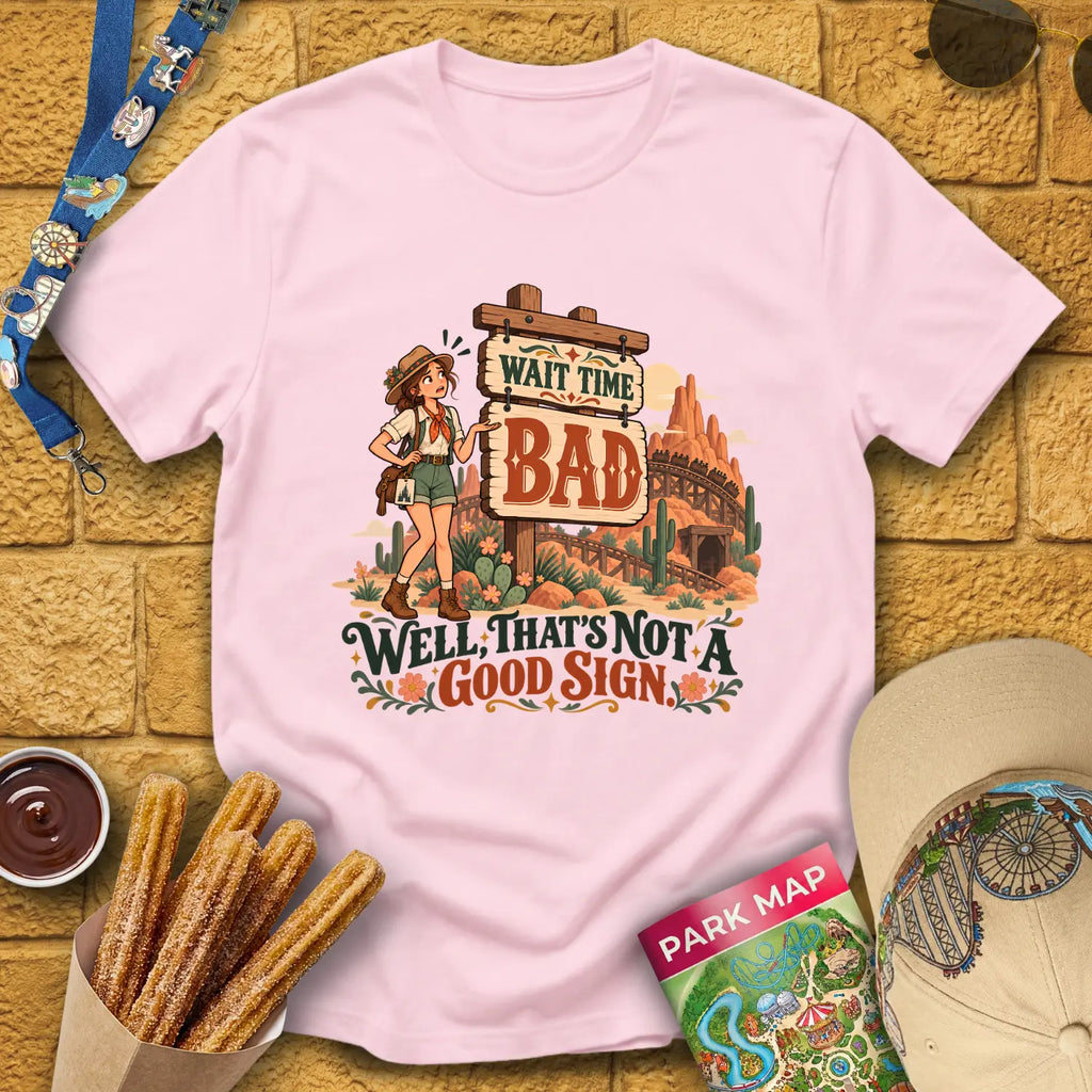 Bad Wait Time [Boho] T-Shirt for Theme Park Fans (Light Pink)