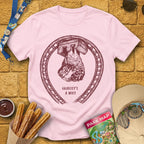 Coaster Owl [LinoCut] T-Shirt for Theme Park Fans (Light Pink)