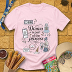 Drama Process [Artsy] T-Shirt for Theme Park Fans (Light Pink)