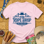 First At Rope Drop [VictorianSleek] T-Shirt for Theme Park Fans (Light Pink)