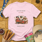 Front Row Ducks [RetroWhim] T-Shirt for Theme Park Fans (Light Pink)